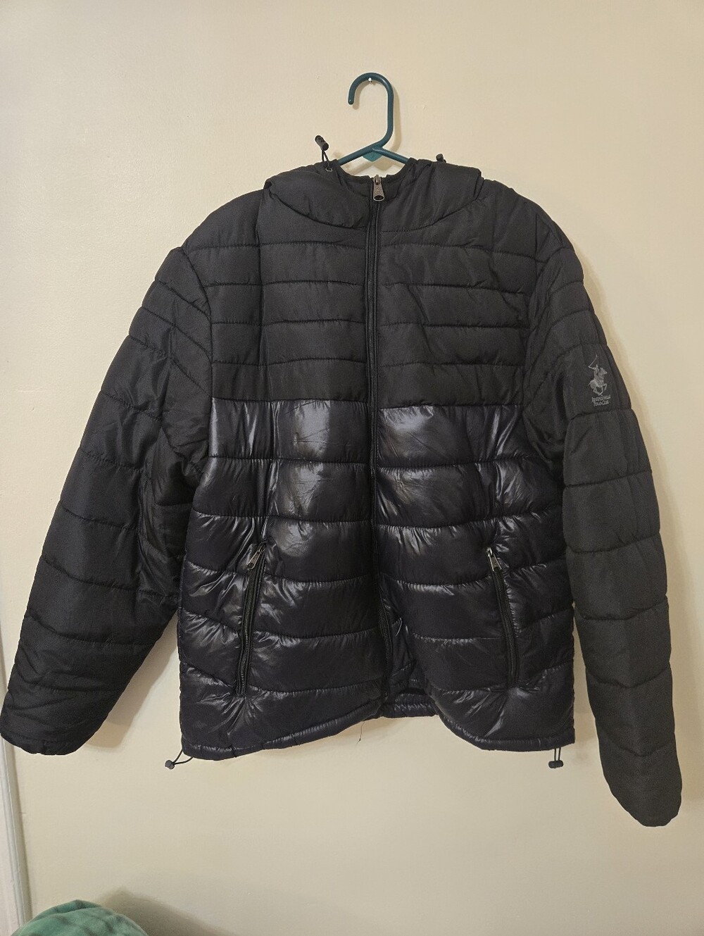 Beverly Hills Polo Club Women's XL Puffer Jacket - Black 2 Tone Matte/Gloss